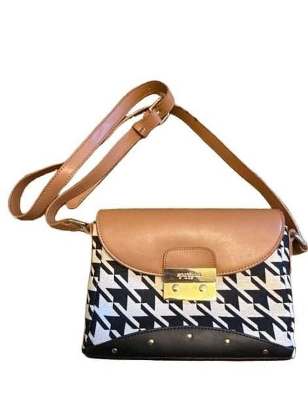 Spartina 449 Stoddard Push Lock Houndstooth Crossbody Bag